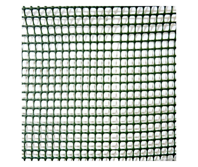 Оградна мрежа, пластмасова, 300 г/м2, зелена, 10х10 мм, 50х1 м