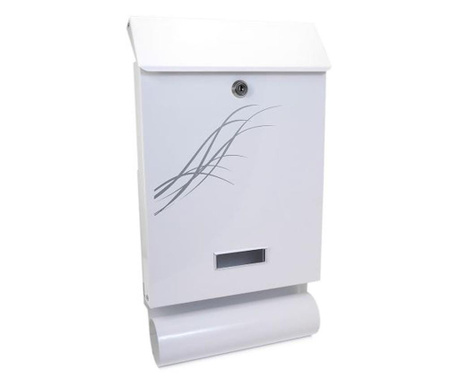 Пощенска кутия Damech, С място за вестник, Бял, Формат C4, 25x6.5x44.5 см