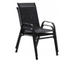 Set mobilier gradina/terasa, negru, 1 masa, 2 scaune, 1 canapea, Mina