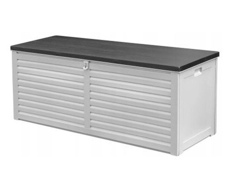 Градинска кутия за съхранение с телескопичен капак, черно/сиво, 143,5x53,4x57,3 см, MCT Garden 121
