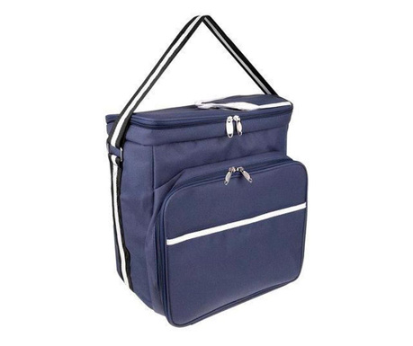 Чанта за пикник, термо, водоустойчива, с дръжка, синя, 35x23x35 см, MCT Relax Camp