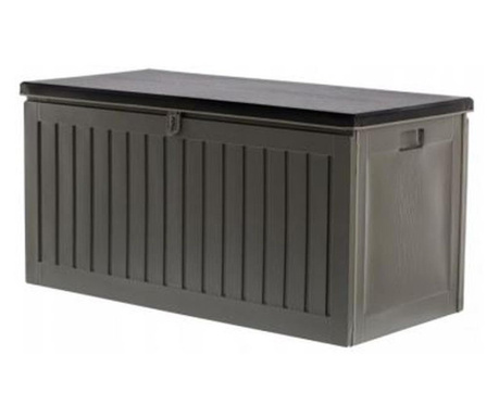 Градинска кутия за съхранение с телескопичен капак, черно/сиво, 109x51,3x55,2 см, MCT Garden 122