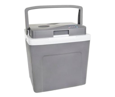 Хладилна чанта / щайга, 2 в 1, охлаждане и отопление, с термостат, сиво и бяло, 12V / 220V, 28 L, 40x28x42 см, Malatec