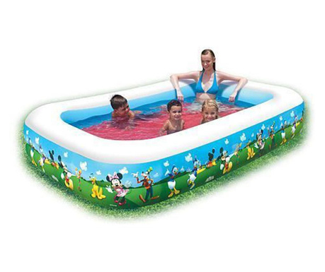 Детски надуваем басейн, правоъгълен, модел Мики Маус, 262x175x51 см, Bestway