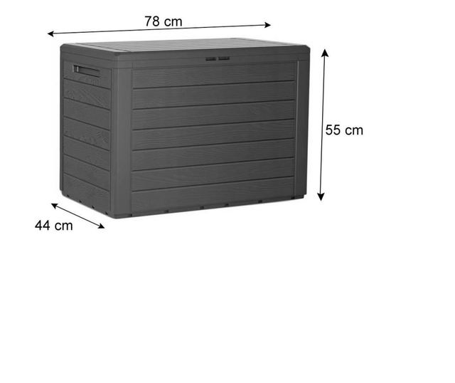 Kerti tároló doboz, barna, PVC, 78x44x55 cm, MCT Garden 1237