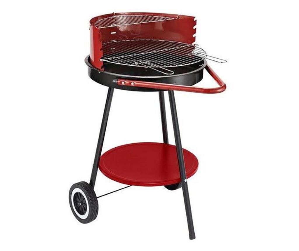 Gratar gradina, grill rotund, reglabil, cu roti, 37x45 cm, Andalusia ...