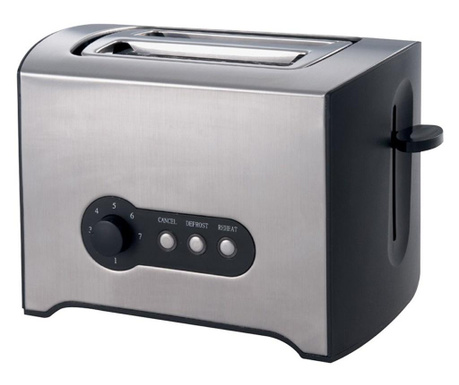 Тостер за хляб ZEPHYR ZP 1440 Y, 900W, 2 филийки, 7 степени, Таймер, Тавичка за трохи, Сребрист/черен - Код G8325