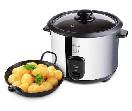 ECG RZ 19 Rice Cooker, 700W, 1.8L, Grey/Black - Code G5131