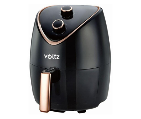 Фритюрник с горещ въздух Voltz V51980I, 1400W, 4.5 l, 80-200 C, Таймер, Черен/розово злато - Код G8447