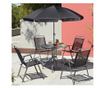 Set mobilier gradina/terasa, gri, 1 masa, 4 scaune, 1 umbrela, Leticia Grey