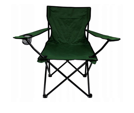 Сгъваем стол градински, къмпинг, риболов, зелен, макс. 120 кг, 50x50x80 см