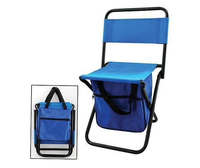 Strend Pro Mini összecsukható Szék, Táskával, Kék, max 80 kg, 20x25x47 cm