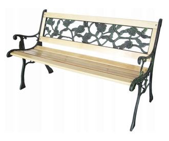 Градинска пейка, метал, дърво, пластмаса, 122x56x74 см, Диана