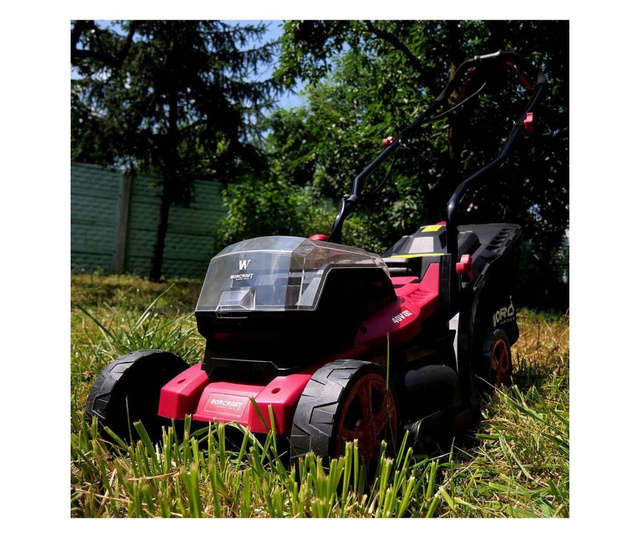 Косачка за трева, трева, с батерии, 2x20 v, 4 ah, li-ion, двойно зарядно, 34 см, worcraft