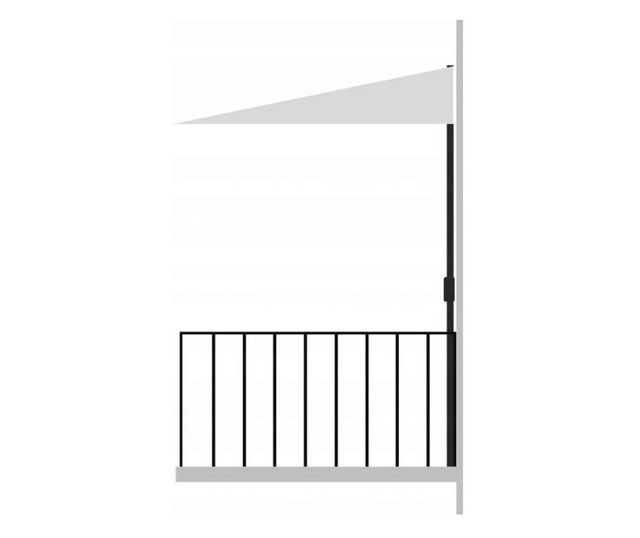 Umbrela balcon/terasa, semirotunda, gri, 270 cm