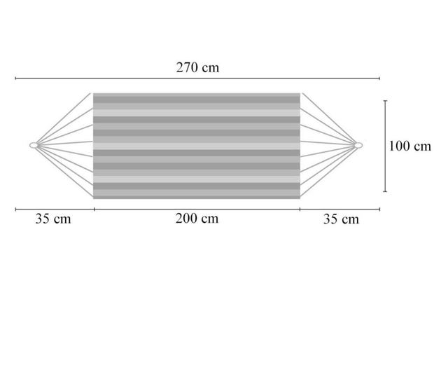 Pamut kerti függőágy, 200x100 cm, maximális súly 100 kg, többszínű, MCT-2146