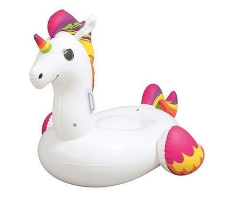 Saltea de apa gonflabila pentru copii, model unicorn, 150x117 cm, Bestway Maxi Fantasy 
