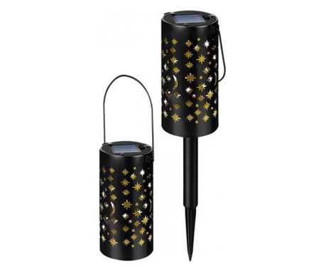 Комплект от 2 бр. Соларна градинска лампа с LED, MCT Deco 372, 6x6x41 см