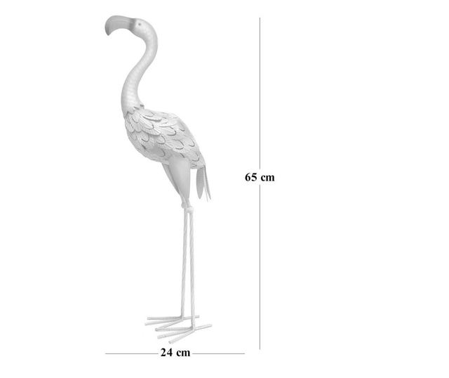 Decoratiune gradina, metalica, flamingo, 14x24x65 cm