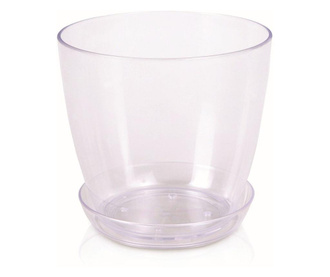 Ghiveci transparent pentru orhidee, alb, 3 l, 18x17 cm