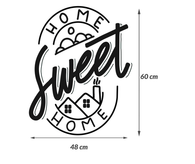 Sticker decorativ perete home sweet home” gri