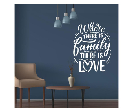 Sticker decorativ citat family” alb