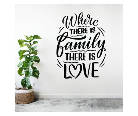 Sticker decorativ citat family” negru