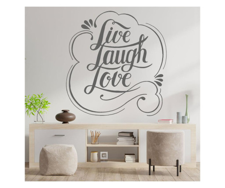 Sticker decorativ perete citat live, laugh, love” gri