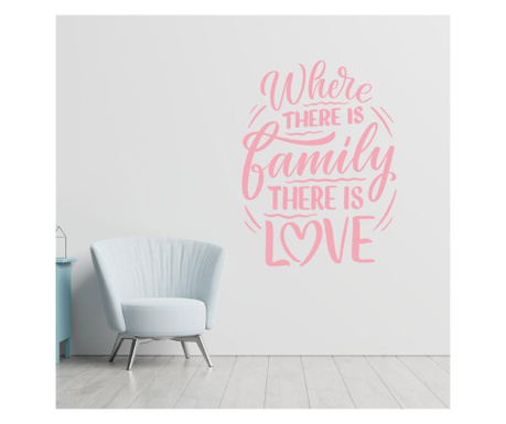 Sticker decorativ citat family” roz