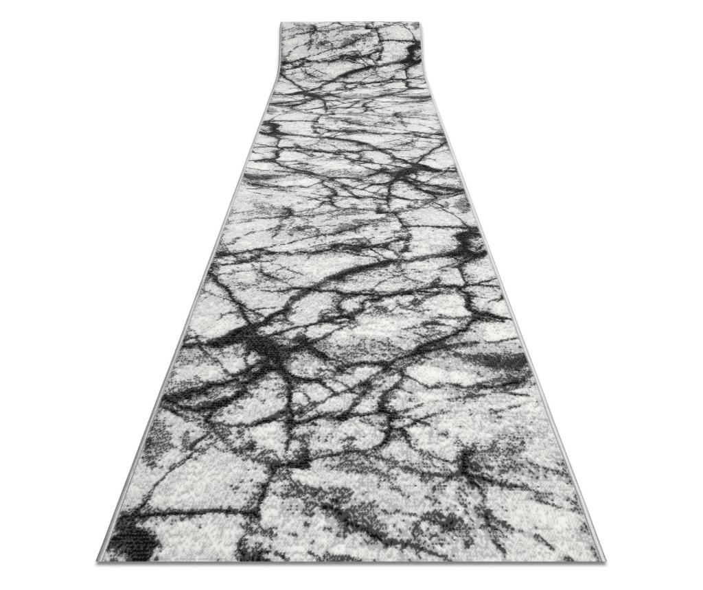 Covor pentru alergare, tip BCF, Morad, marmură, gri, 80 cm lățime, dimensiuni 80x300 cm. - 2