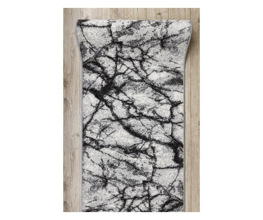 Covor pentru alergare, tip BCF, Morad, marmură, gri, 80 cm lățime, dimensiuni 80x300 cm. - 10