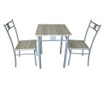 Set masa cu 2 scaune, cadru metalic, blat mdf, 60x60x76cm / 39x39x90cm  60x60 cm