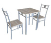 Set masa cu 2 scaune, cadru metalic, blat mdf, 60x60x76cm / 39x39x90cm  60x60 cm