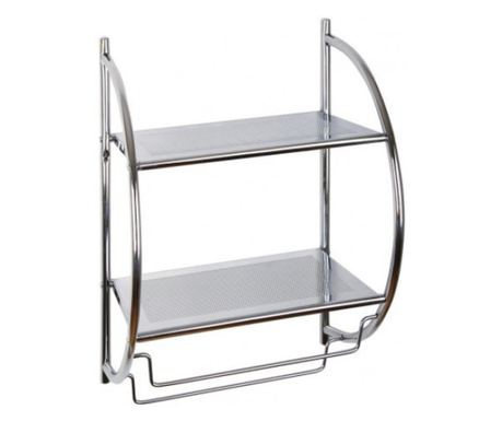 Etajera metalica cu 2 rafturi si suport de prosoape si accesorii baie, 45 x 26 x 54 cm awd02050027 