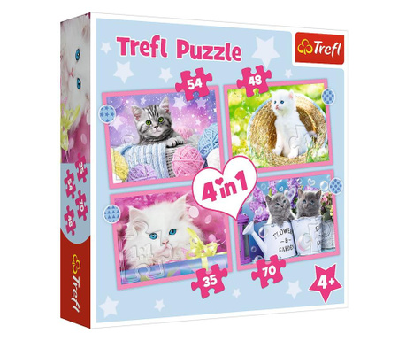 Puzzle trefl 4in1 pisicutele dragalase