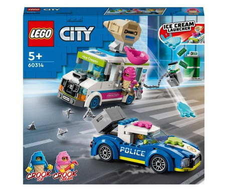 Lego City Politia In Urmarirea Furgonetei Cu Inghetata 60314
