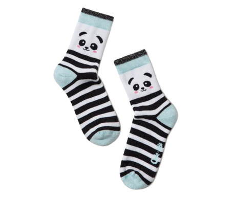 Șosete flaușate cu model panda, Conte Kids Sof-Tiki 414 - Turcoaz Pal, 18-20 (12)
