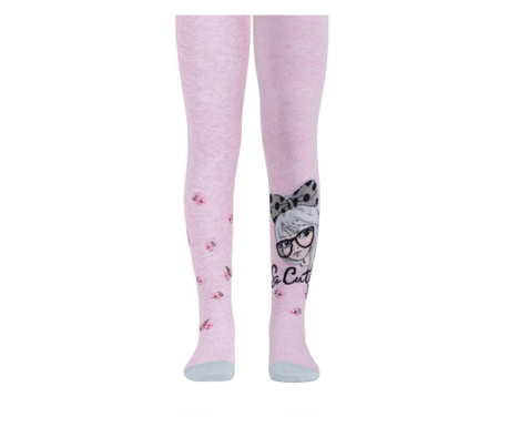 Ciorapi subtiri din bumbac cu model so cute si lurex, conte kids tip-top 498 - roz deschis,  128-134 (20)