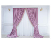 2 db bársonyfüggöny készlet, rózsaszín, félig átlátszatlan, rácsos, 140x250 cm