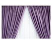 Комплект от 2 кадифени завеси, лилаво-лилави, с решетка, полупрозрачни, 250x250 cm