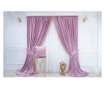 Комплект от 2 кадифени завеси, розови, полупрозрачни, с решетка, 140x250 cm