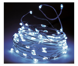 80 micro LED-es kültéri-beltéri fényfüzér, hideg fehér, 8 m