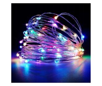 80 micro LED-es  kültéri-beltéri fényfüzér, színes, 8 m
