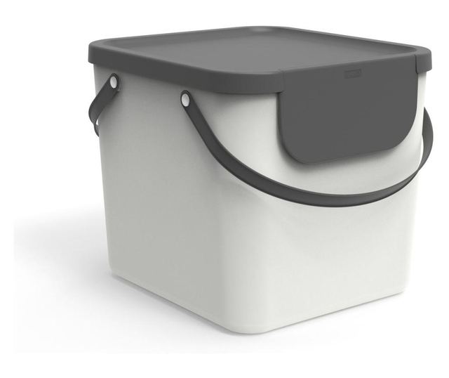 Cos colectare selectiva 40L, plastic, alb, ROTHO Albula