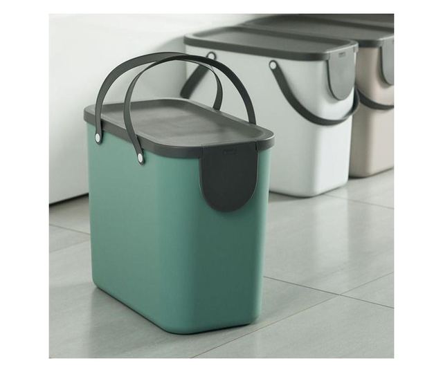 Cos colectare selectiva 25L, plastic, verde, ROTHO Albula