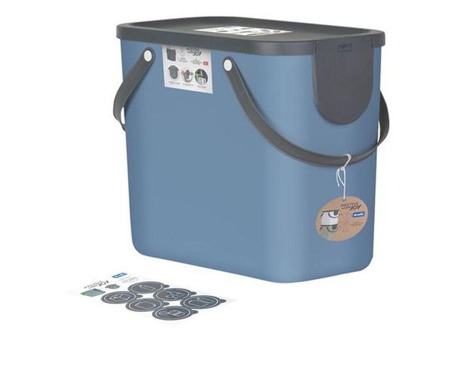Cos colectare selectiva 25L, plastic, albastru, ROTHO Albula