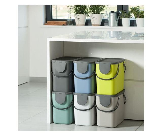 Cos colectare selectiva 25L, plastic, albastru, ROTHO Albula