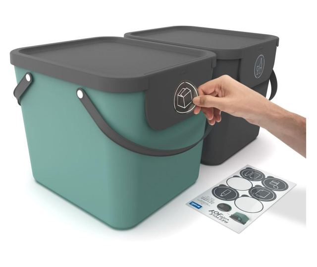 Cos colectare selectiva 40L, plastic, verde, ROTHO Albula