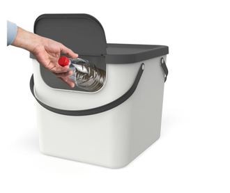 Cos colectare selectiva 40L, plastic, alb, ROTHO Albula