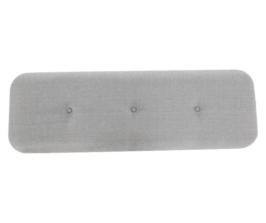 Pad, természetes bambusz, szürke szövetkárpit, lavida, 110x35x46 cm - 2